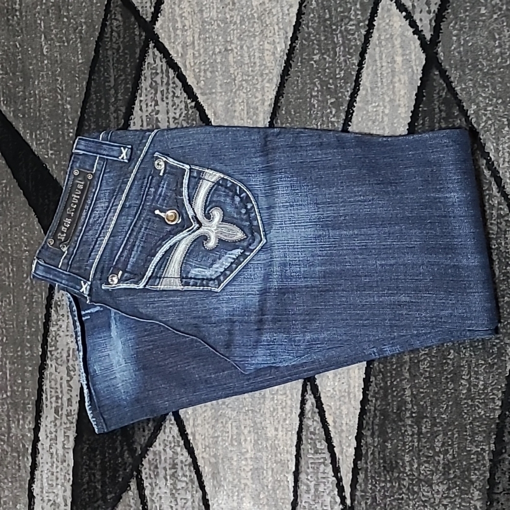ROCK REVIVAL STEPHANIE EMBROIDERED BOOT-CUT DENIM JEAN